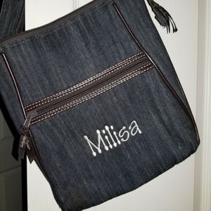 Thirty-One denim monogrammed cross body 🇺🇸